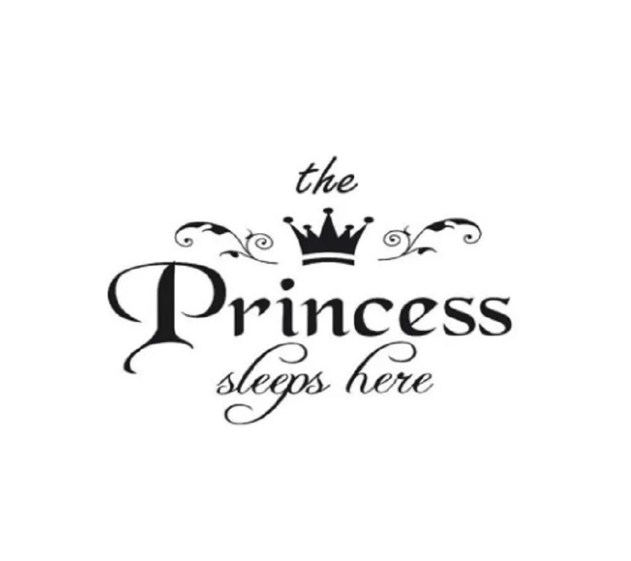 Принцесса спит Детские Девочки Цитата наклейки на стену DIY милые настенные