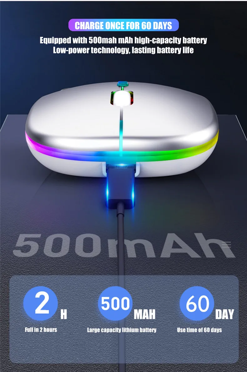 usb rechargeable rgb mouse for laptop computer pc macbook gaming mouse 2 4ghz 1600dpi free global shipping