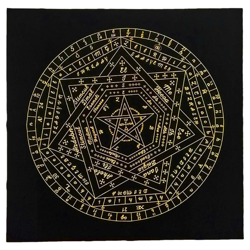 

Скатерть для ТАРО B36F, бархатная ткань с рисунком элохима, Таинственный узор, астрология, гадания, алтарь, настольная игра, коврик для карт Та...