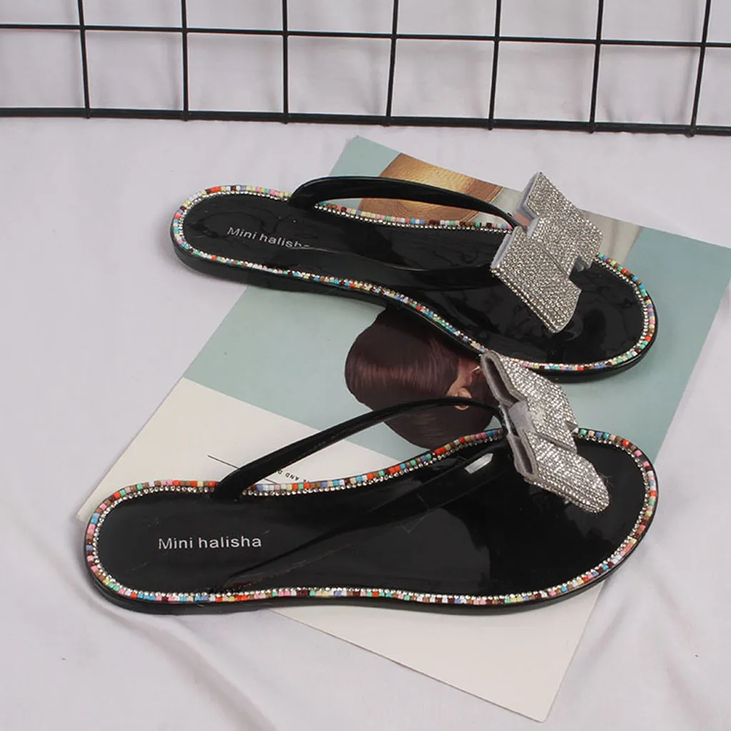 Шлепанцы женские пляжные сандалии на плоской подошве богемный стиль цвет