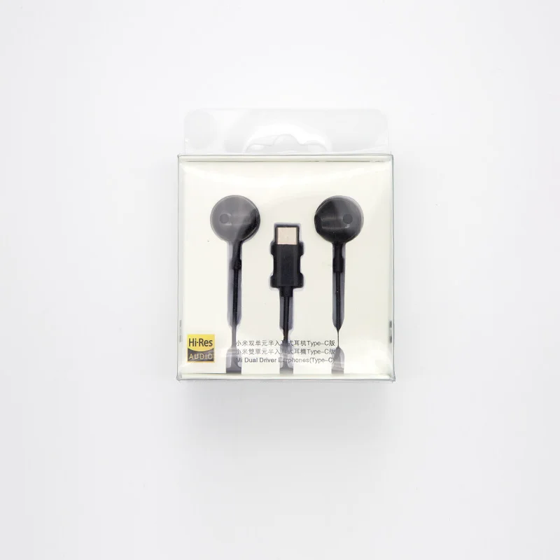 Оригинальные наушники XIAOMI с двумя драйверами type-C USBmacho en la oreja, наушники-вкладыши, черные, белые, Android, huawei - Цвет: Black