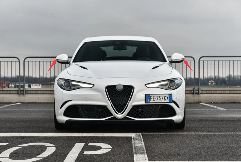 Для Alfa Romeo Giulia- Настоящее углеродное волокно Добавить-на автомобиль заднего вида боковое зеркало крышка s оболочка итальянский флаг Стиль