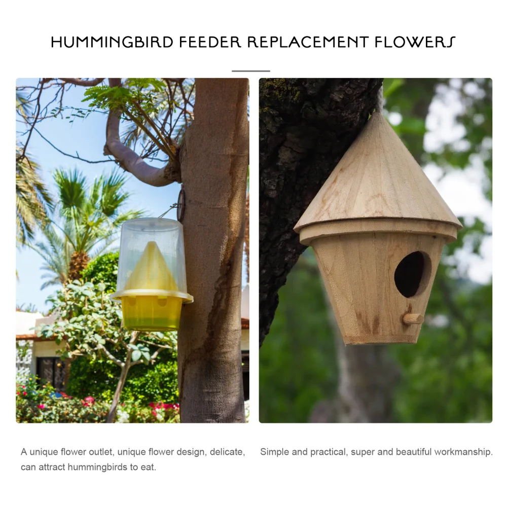 

25pcs Hummingbird Feeder Replacement Flower Flower for Feeder Use (Red)