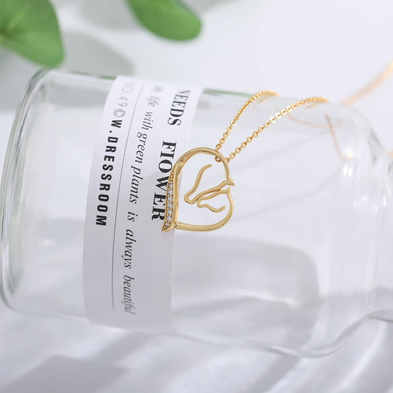 Женское колье с кристаллами в виде сердца|Ожерелья подвеской| |