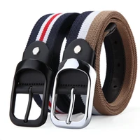 new oudoor sports canvas mixed colored braided stretch golf elastic fabric woven casual waist black belt for men