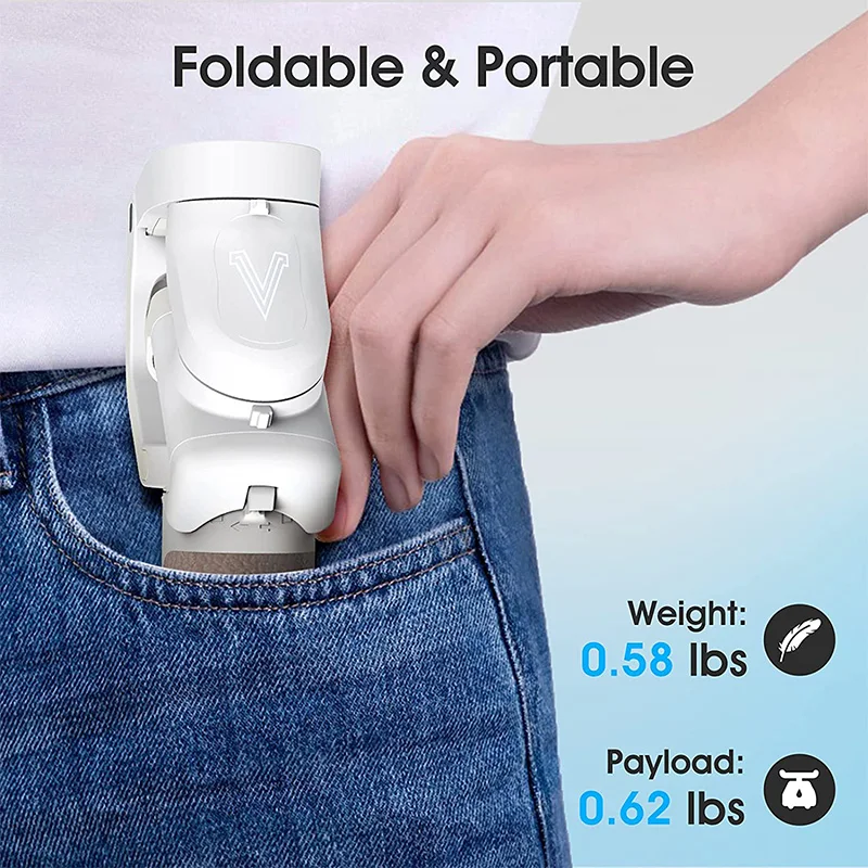 Шарнирный 3 осевой складной Ручной Стабилизатор для смартфона с ИИ визуальным