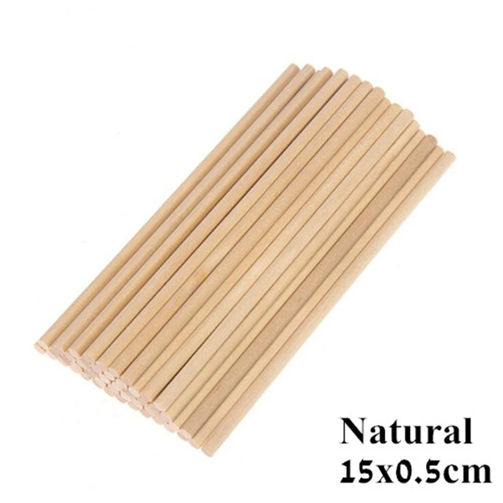 Natural 15x0.5-R 50 шт. деревянные палочки для мороженого, деревянная палочка для леденцов, инструменты для торта, палочки для детского сада, Обучающие инструменты, принадлежности для рукоделия - Цвет: Natural 15x0.5-R