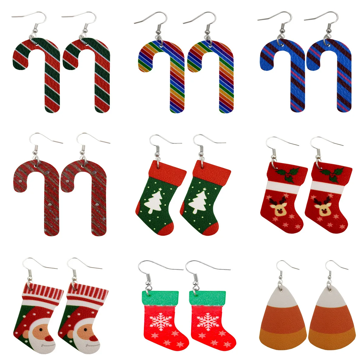 Необычные рождественские серьги-чулки Рождественская шляпа тростниковые