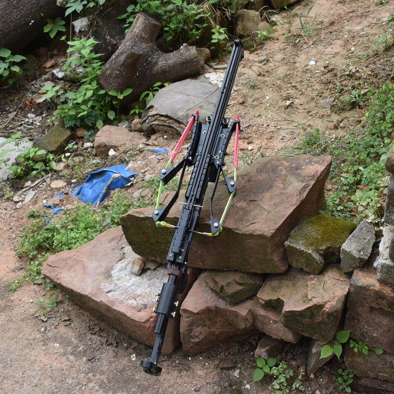 

Wolf King Powerful Slingshot Rifle Metal Hunting Catapult Continuous Shooting 40-rounds Ammo and Arrow for Hunting and Shooting