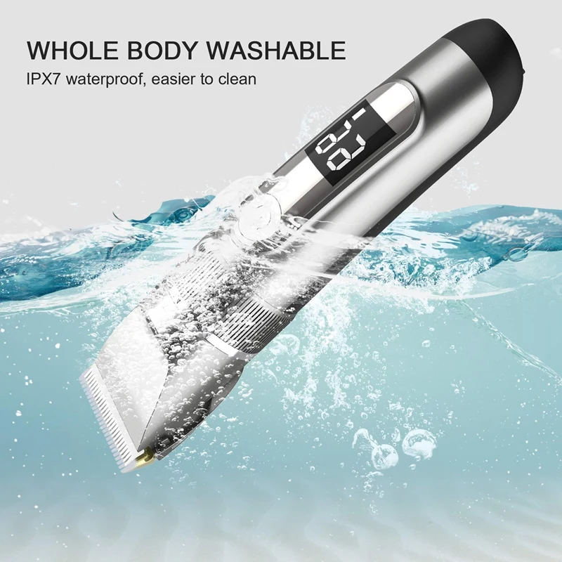 

Hair Clippers,Cordless Rechargeable Grooming Cutting Kit,Professional Trimmer Waterproof with 6 Guide Combs