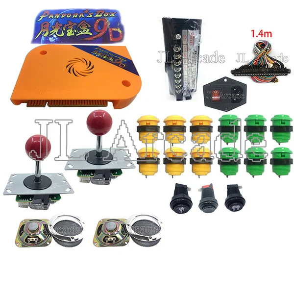 Новейшая Pandora Box 9D 2222 в 1 аркадная версия доска для игры JAMMA полный комплект светодиодный Кнопка для DIY видеоигры машина mortal kombat - Цвет: Красный