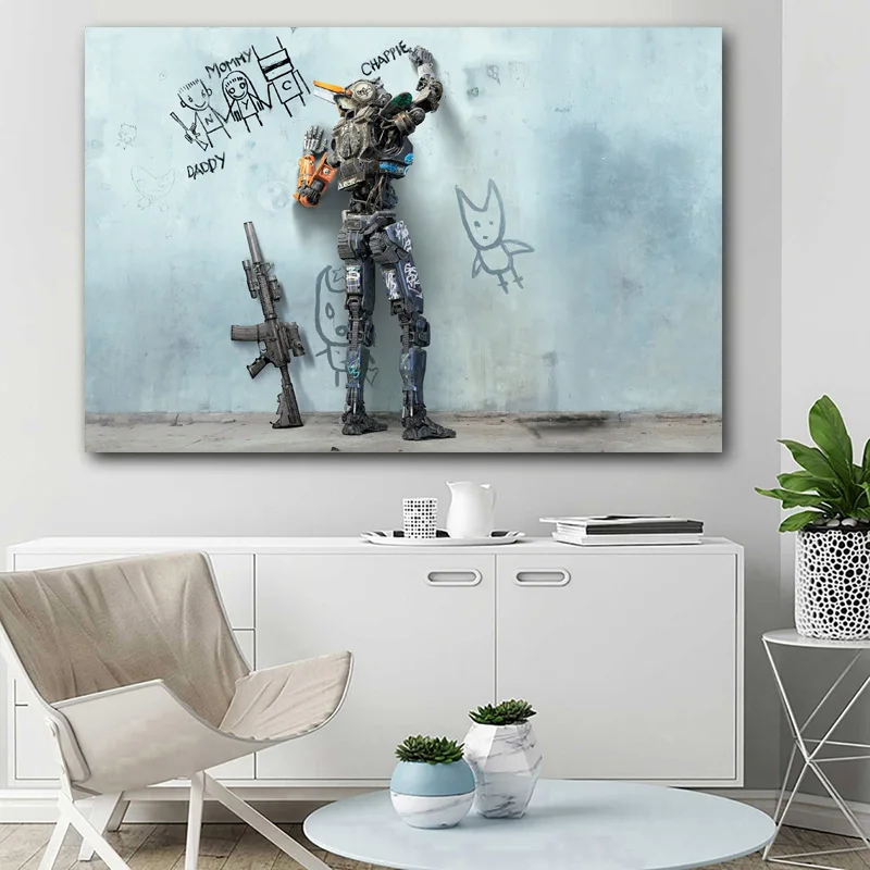 Настенные художественные плакаты Chappie с изображением роботов картины на холсте