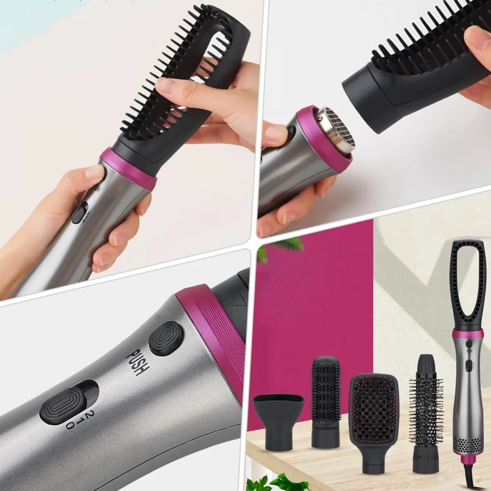 5 в 1 многофункциональный фен Volumizer щеточный валик вращается Styler гребень для укладки выпрямления волос щипцы для завивки влажное сухое использование