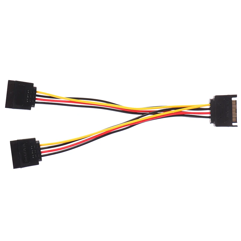 

1pc SATA Hard Disk Power 15Pin SATA Male To 2 Female 15Pin Power HDD Splitter Y 1 To 2 Extension Cable 20CM