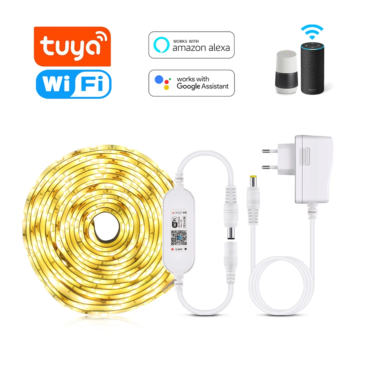 Для детей от 1 года до 5 лет м Tuya Smart Life WIIF LED светильник прокладки DC 12V 2835 приложение