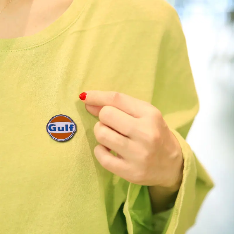 Винтажная круглая булавка в форме персика для моторного масла автомобиля с