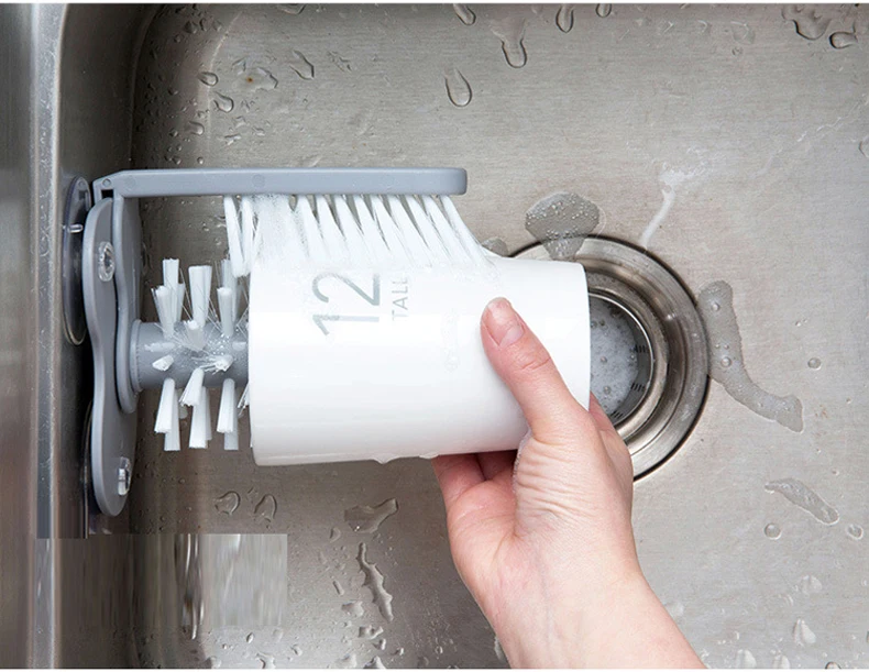 Креативная присоска декоративная чашка щетка для мытья посуды 2 в 1 кухонная офисная домашняя щетка стеклянная посуда Чистая щетка вращающаяся чашка чая щетка