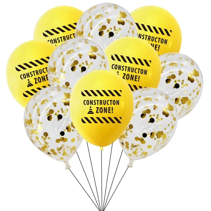 10pcs Construction Vehicle Excavator Latex Balloons Birthday Party Decorations Kids Car Ballon Tractor Globos Baby Shower - купить по