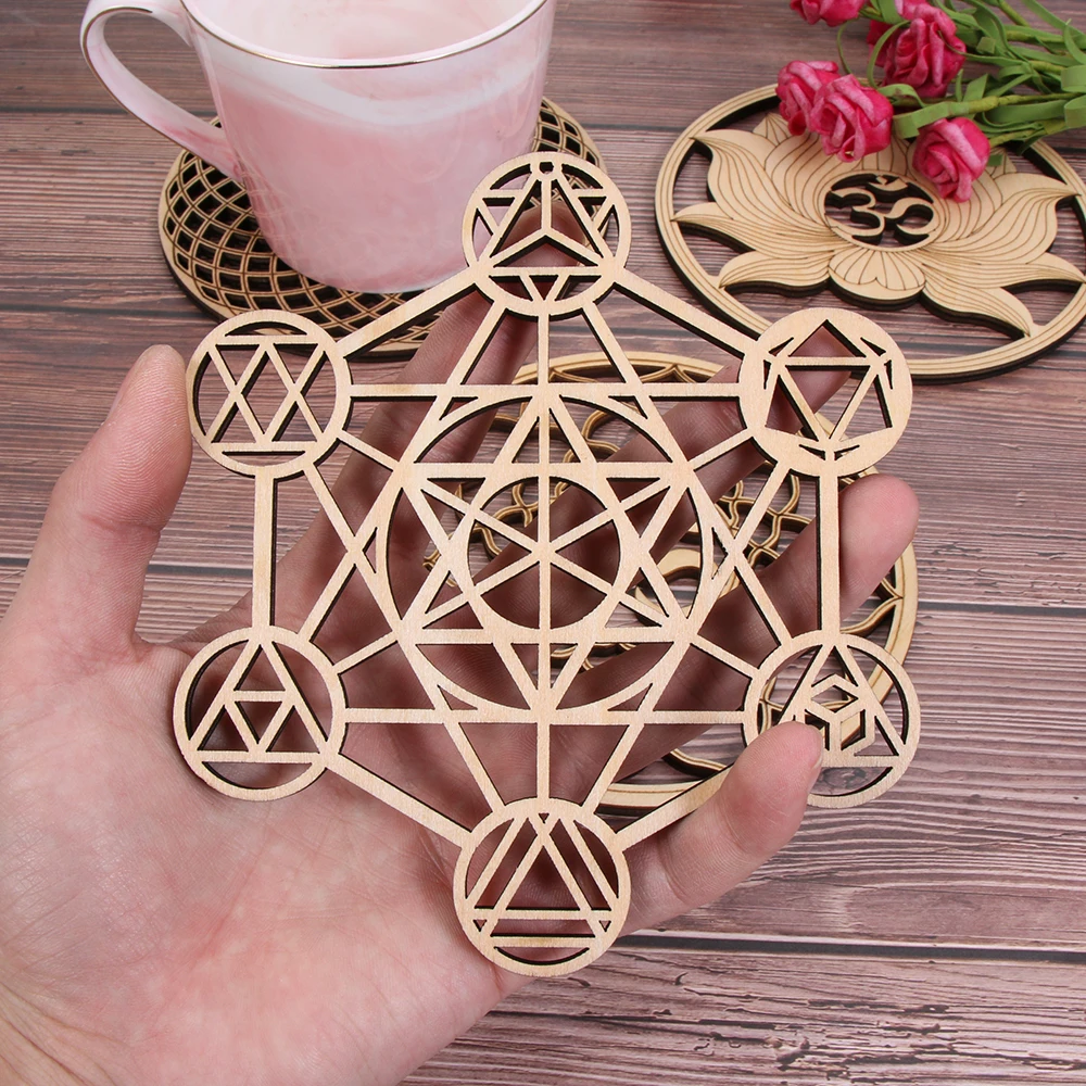 Wooden Wall Sign Flower of Life Shape Laser Cut Wood Art Handmade Coaster Craft Making Sacred Geometry Ornament Home Decor |