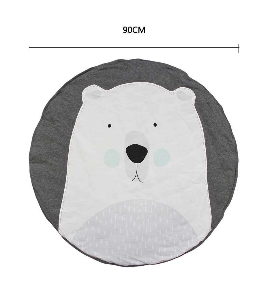 

INS Kids Crawling Carpet Baby Play Mat Animal Round Floor Rugs Baby Bedding Blanket Cotton Game Mat For Children Room Decor 90CM