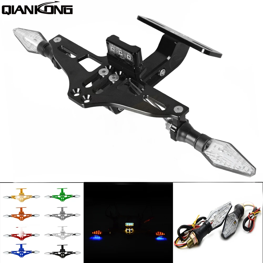 Универсальный CNC Мотоцикл Регулируемый угол алюминиевый номерной знак рамка для