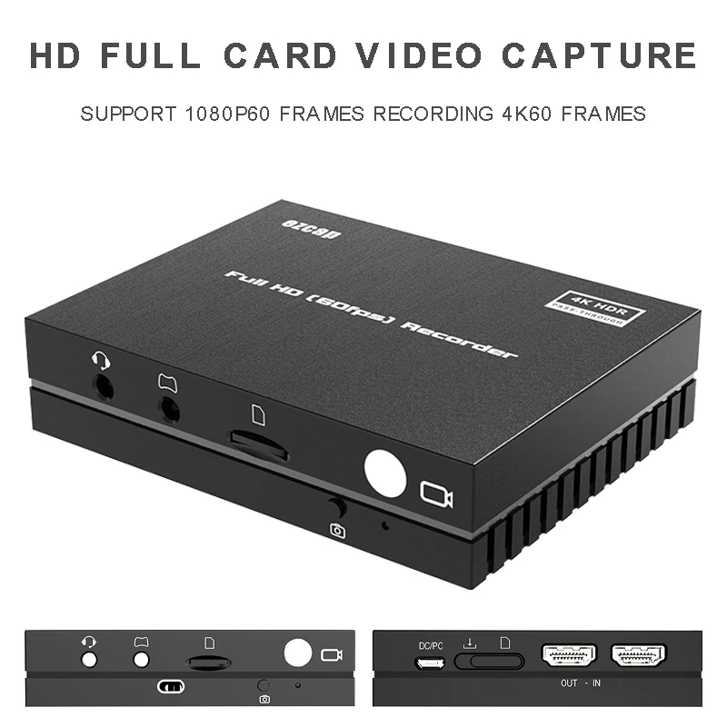 

Pohiks 1pc High Quality Video Capture Card 1080P 60FPS Resolution Full HD Videos Recorder With Micro USB Cable