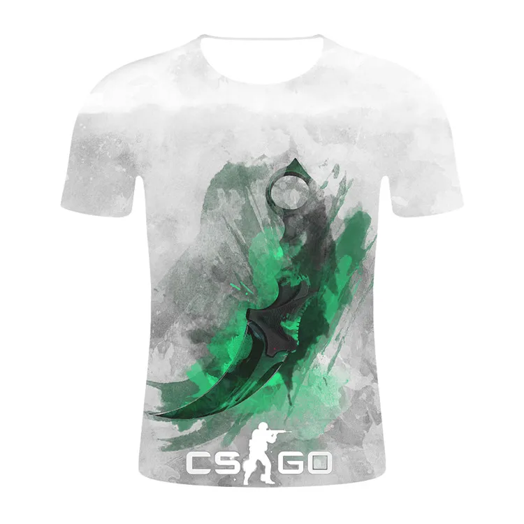 Темно-серый Крутая Мужская футболка CS GO Gamers, летняя новинка, csgo, Мужская уютная футболка, 3d принт, высокое качество, футболки, брендовая одежда, хип-хоп, уличный стиль - Цвет: Темно-серый