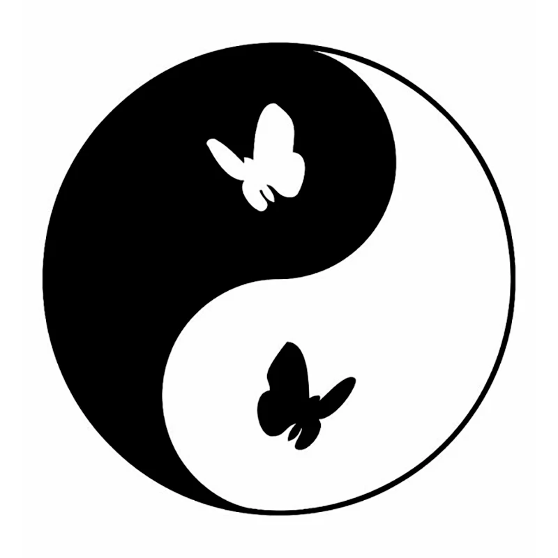 

LLY-2094 Creative Yin and Yang Butterfly Decorative Accessories PVC Sunscreen Waterproof Quality Decal Can Be Customized Colors