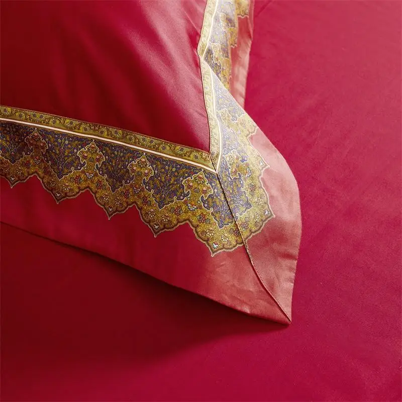 Цифровое шелковое постельное белье комплект из длинного штапельного хлопка