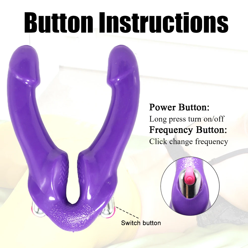 Двойной фаллоимитатор для пары страпон вибраторы женщин анальный и вагинальный