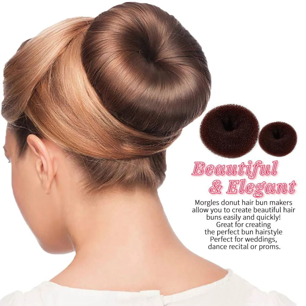 

2021 Donut Bun Maker, Hair Bun Maker 7pcs Hair Ring Style Bun Maker Set With 5pcs Hair Elastic Bands And 10pcs Hair Pins