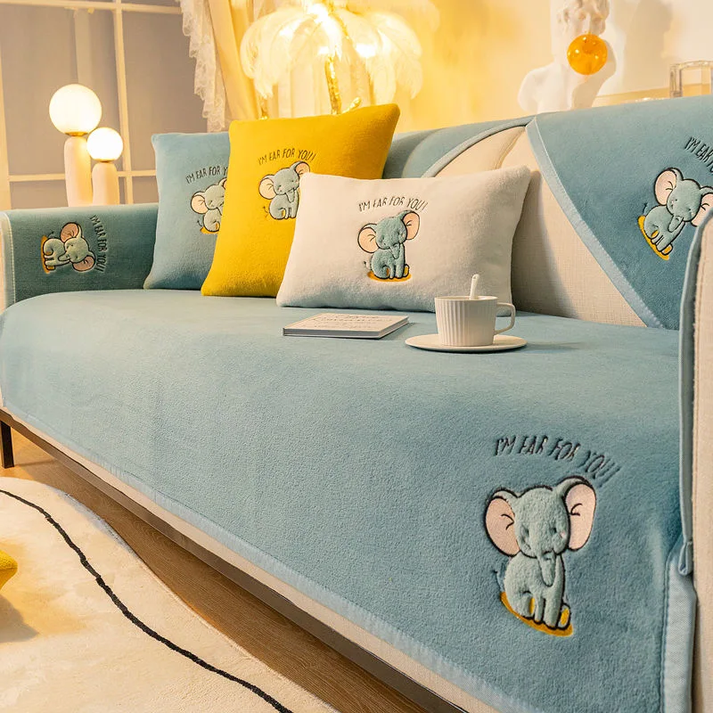 Фланелевые Плюшевые Чехлы для дивана защитный чехол L-образное кресло защита