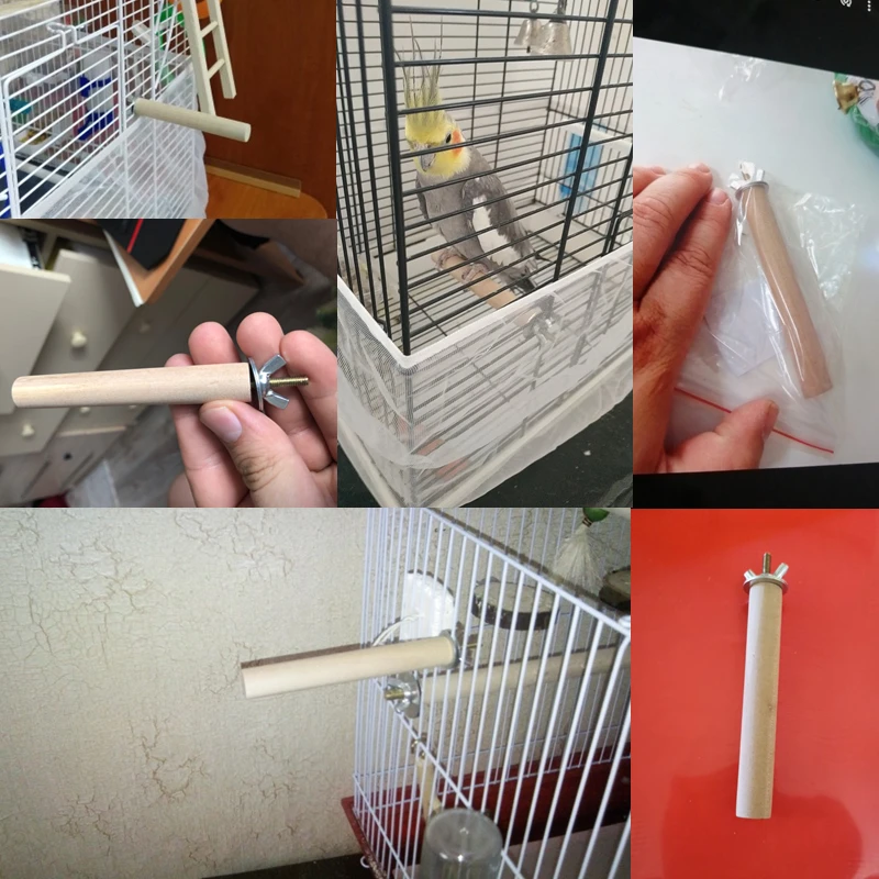 Wooden Parrot Stand Stick Rack Perch for Birds Pet Toy Bird Cage Accessories Bath Shower Standing Length 10cm|Игрушки для птиц| |
