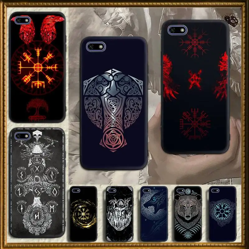 

Viking Vegvisir Odin Nordic ART Phone Case For Redmi 7 7A 8A 9 10x Note 6 5A 7 8T 9 10 Max K20 K30 Pro Soft Back