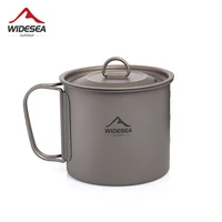 widesea camping mug titanium cup tourist picnic tableware utensils equipment outdoor cookware hiking kitchen travel cooking set