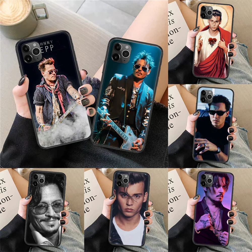 Чехол для телефона Johnny Depp для iPhone SE 2020 6 6S 7 8 11 12 13 Mini Plus X XS XR Pro Max черный TPU, крышка для ячеек с красивым искусством на задней стороне.