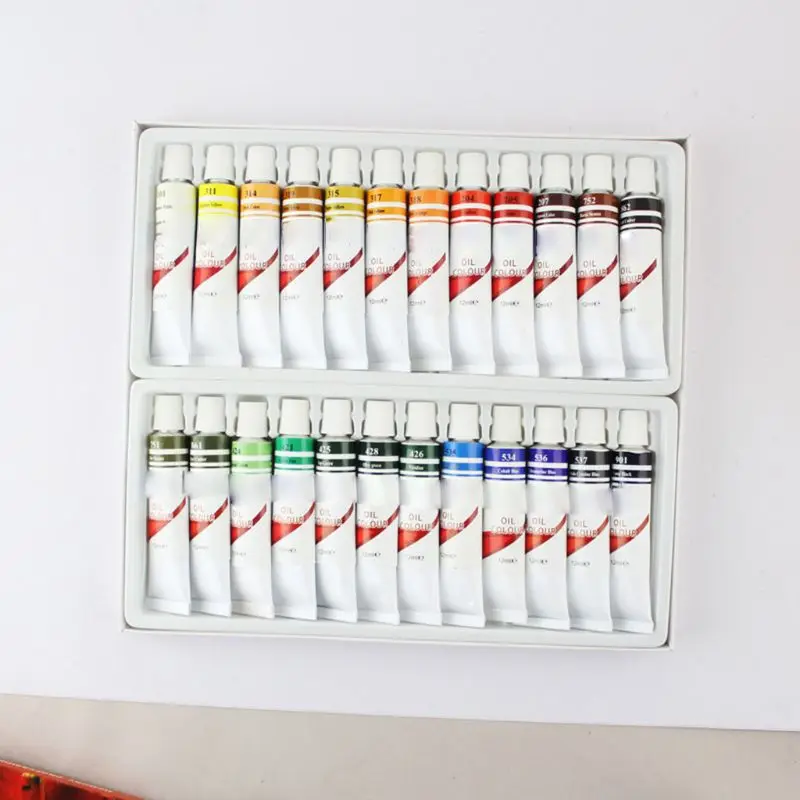 Набор художественных пигментных трубок для рисования маслом 12 мл 12/24 цветов |