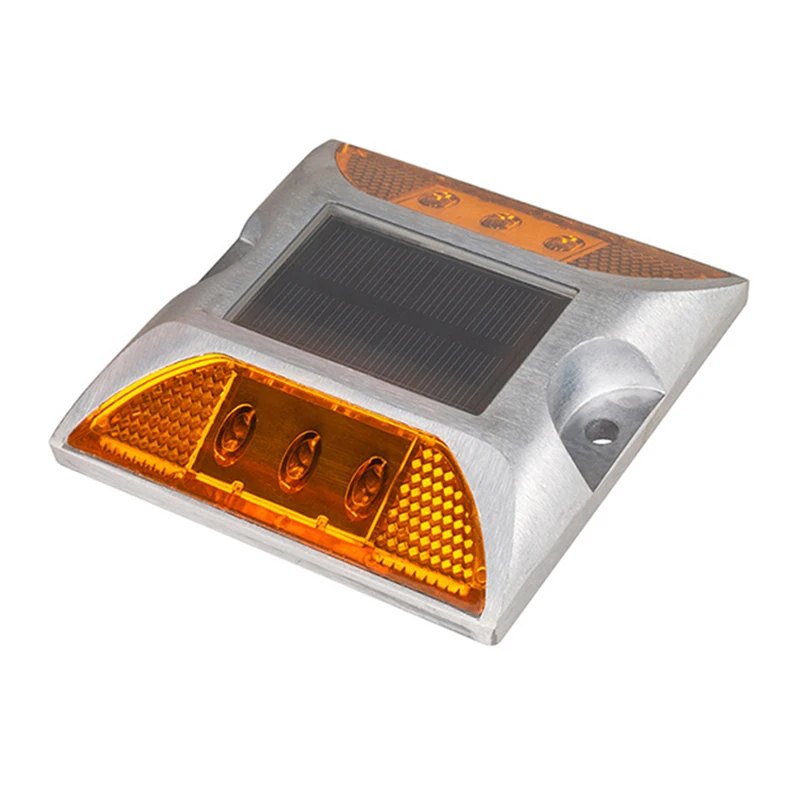 

Square Aluminum LED Flashing Blinking On And Off Cat Rye Reflector Solar Road Stud With Anchor Solar Spike Small Square