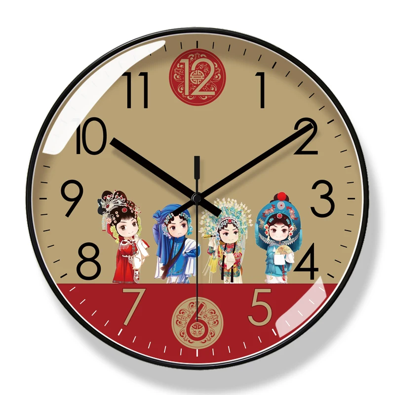 

2021 Round Creative Mute Wall Clock Modern Design Silent Chinese Drama Clocks for Home Decoration Kitchen Living Room Decor