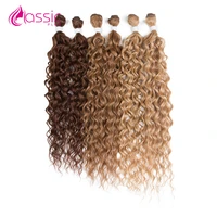 613 blonde afro kinky curly hair bundles synthetic hair extensions 24 28inch 6pcslot ombre blonde hair weaves for black women