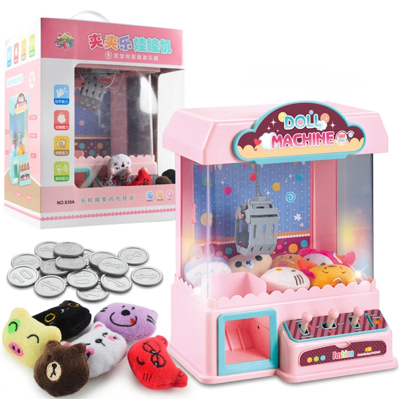 Mini Claw Doll Machine Kids Gamer Arcade Games Operated Coin Crane Claw Vending Machine Toys Doll Candy Machine Children Gift enlarge