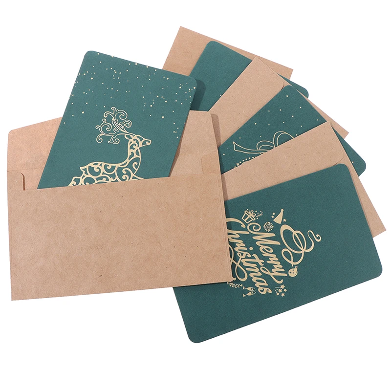 

4Pcs Christmas Greeting Card Business Season Greeting Card Handmade Card Gifts
