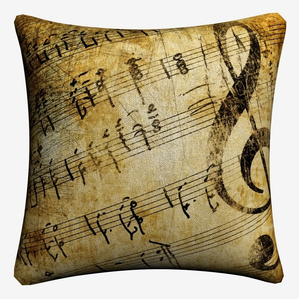 Винтаж Дом Жизнь Музыка Животных Декоративное хлопковое белье Наволочка на