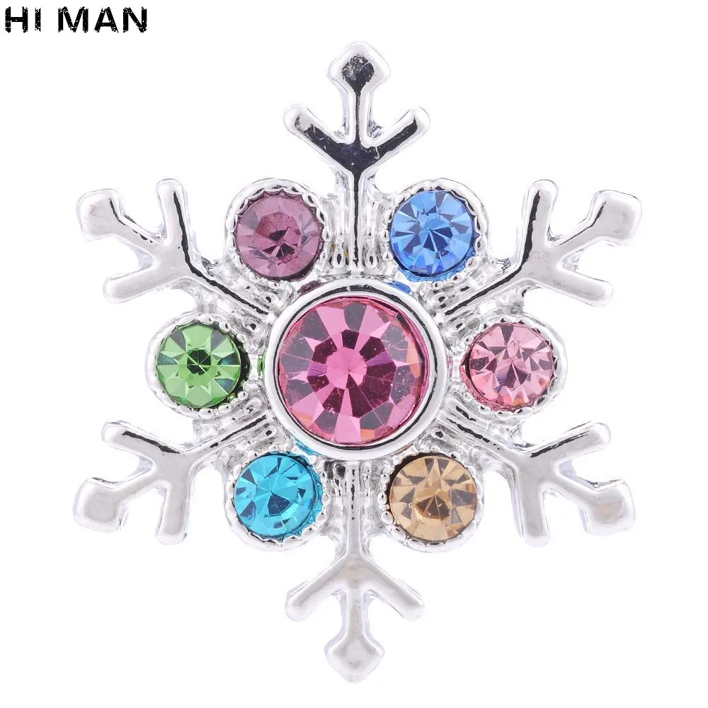 Новый дизайн Винтаж Снежинка 18 мм кнопки ювелирные изделия подходит для кожаный