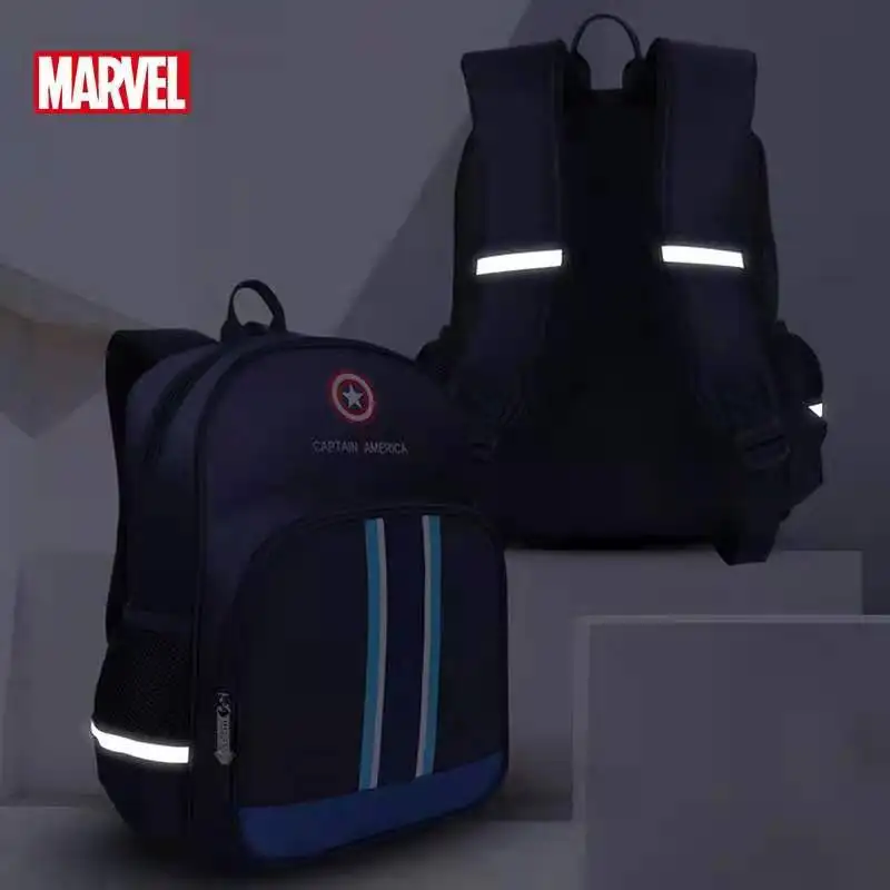 Disney School Bags For Boys Spider Man Captain America Primary Student Shoulder Orthopedic Backpack Grade 1-3 Mochilas Escolares