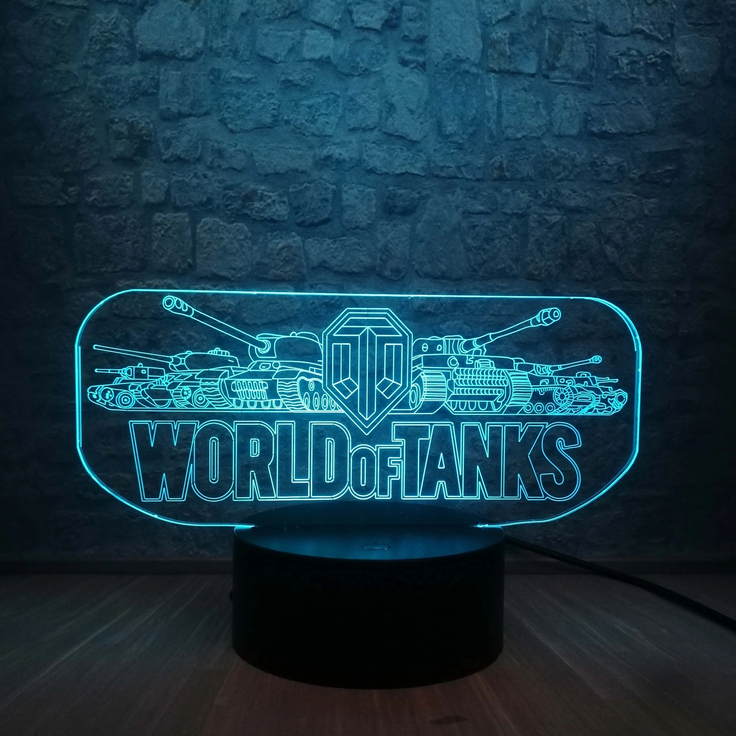 TANK Новинка, 3D лампа, крутая битва, королевская игра, PUBG, TPS, SCAR-L, 7 цветов, сменный Настольный светодиодный светильник, Ночной светильник, иллюзия для мальчиков, подарок на Рождество - Испускаемый цвет: TANK
