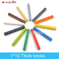 20pcs diy building blocks 1x10 dots thick figures bricks educational creative size compatible with brands toys for children 6111
