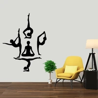 kostenloser versand yoga wand aufkleber yoga posen om aum wand vinyl aufkleber decals kunst wandbild3545