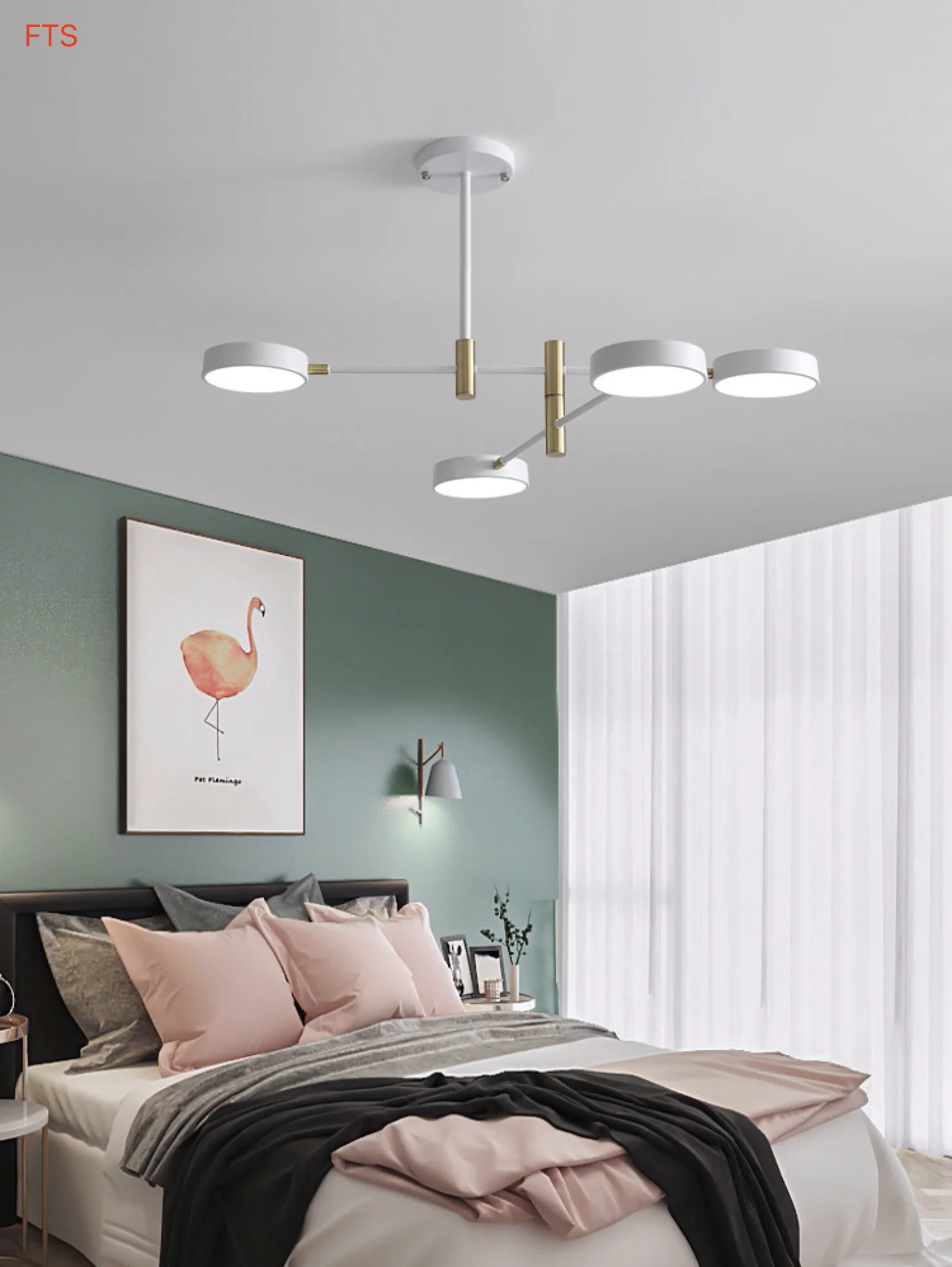 

Creative Nordic modern minimalist led iron chandelier living room molecular dining room bedroom chandelier