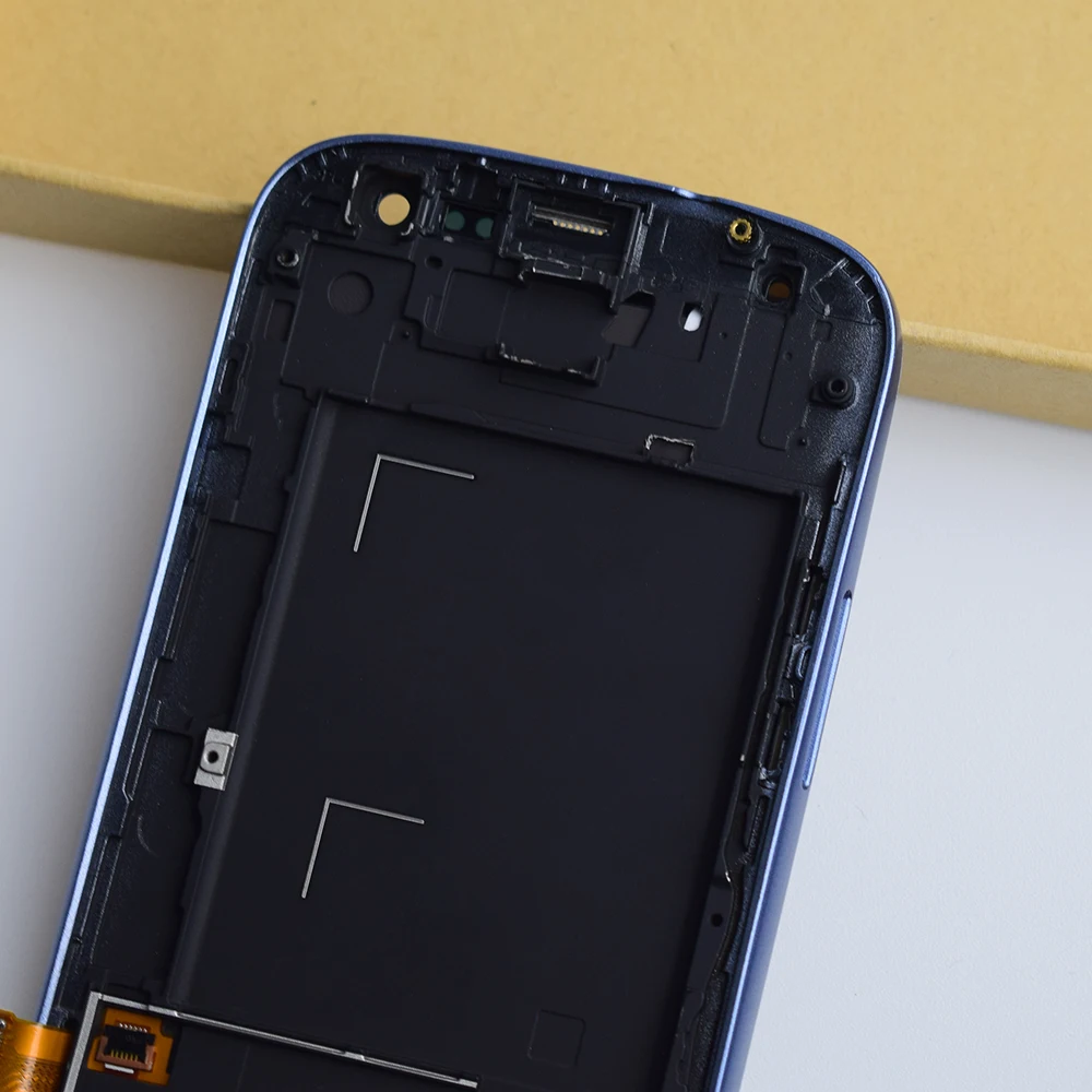 Для samsung Galaxy S III S3 I9300 I9301 I9305 I535 I747 9300I сенсорный экран стекло+ панель ЖК-дисплея в сборе+ рамка